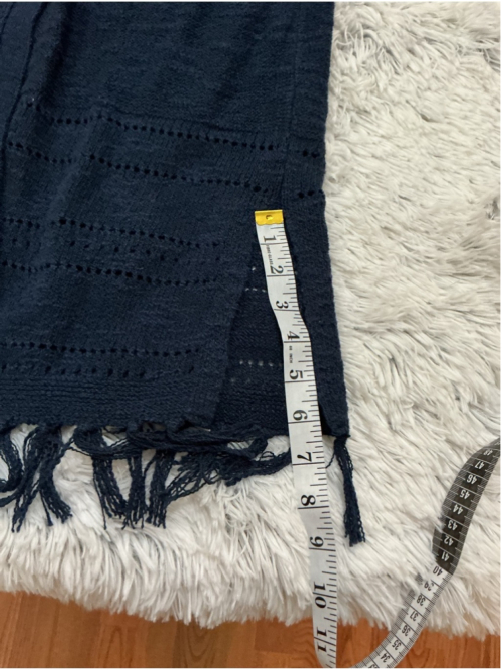 Old Navy Navy Fringe Open Front Cardigan Sweater Large New with tags - Picture 12 of 13